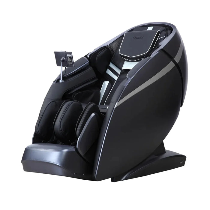 Black massage chair on a white background