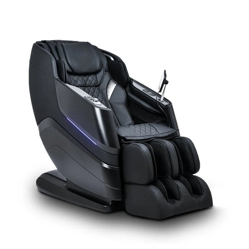 Black massage chair on a white background