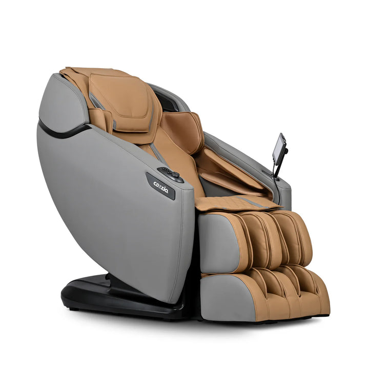 Cozzia Zen 2 CZ 645 massage chair in Cappuccino and Grey three-quarter view