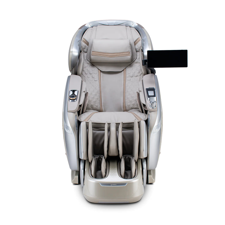 JP Medics Kozue massage chair in Cream and Agate, front view