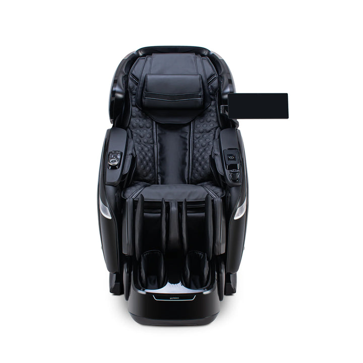 JP Medics Kozue massage chair front view showing the foot and calf system