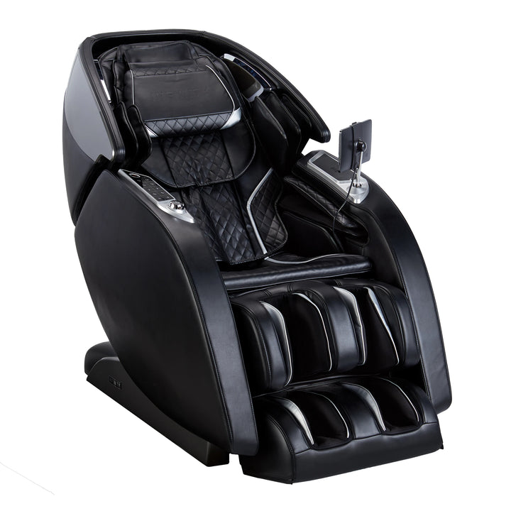 Black massage chair on a white background