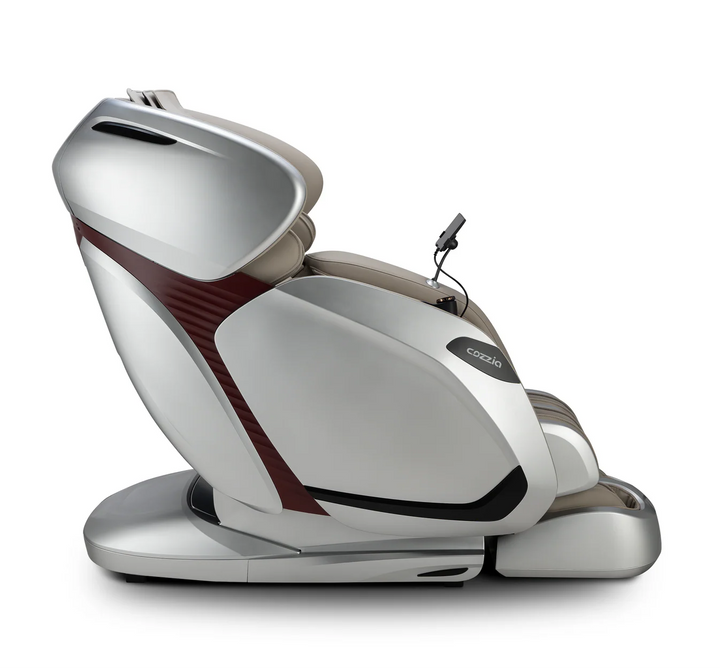 Cozzia Zen Duo side profile showing the reclining chair and flexible track form