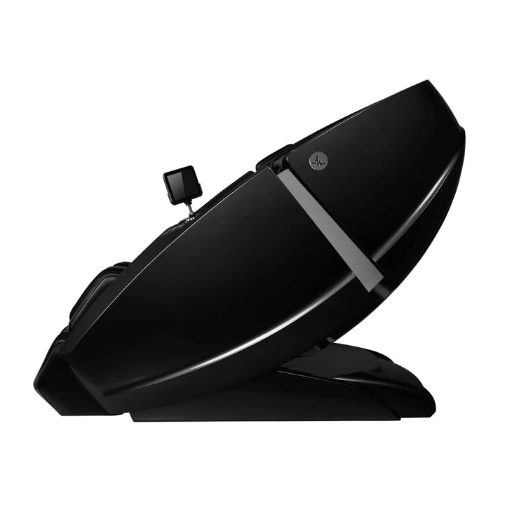 Daiwa Supreme Hybrid X black side profile showing the flexible recline geometry
