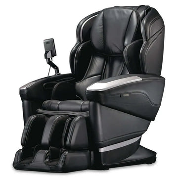 Fujiiryoki Massage Chair Cyber Relax AI JP-4100, black massage chair with control panel