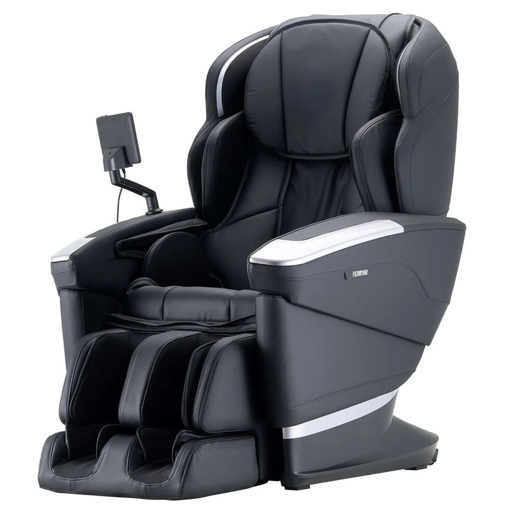 Fujiiryoki Cyber Relax AI JP-4100 side-angle view showing the Executive Edition chair