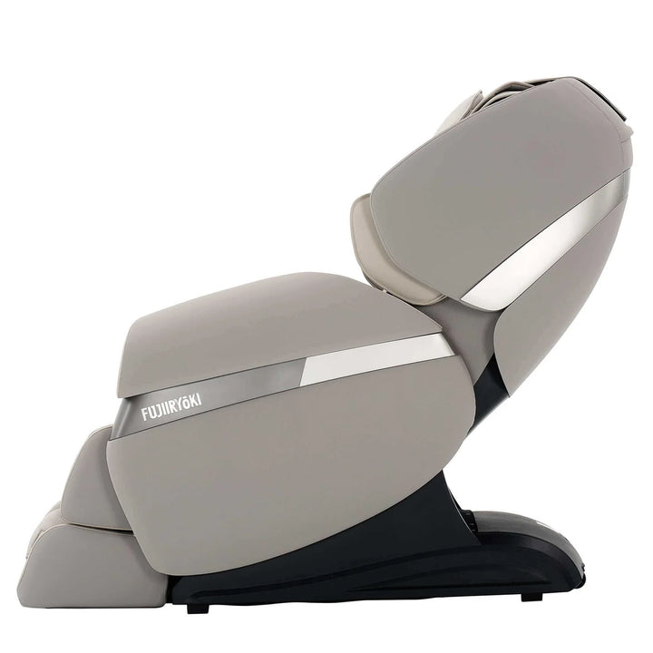 Fujiiryoki MR-6000 Calm Plus massage chair shown in a reclined side profile