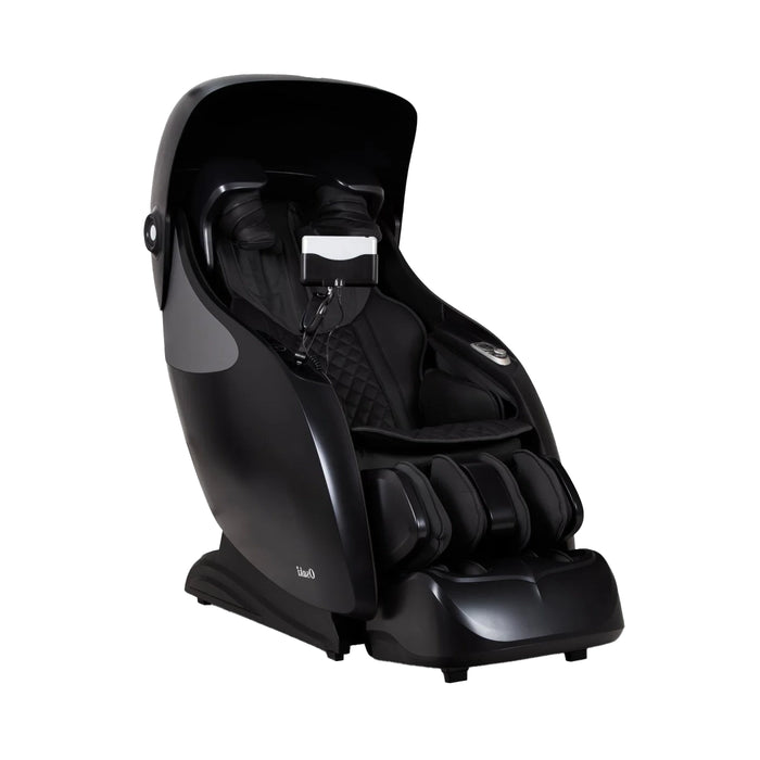 Black massage chair on a white background