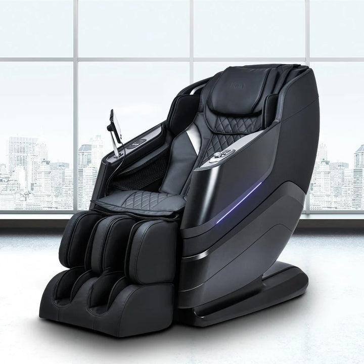 Osaki Massage Chair Titan TP Epic 4D black 4D zero gravity massage chair in a modern home wellness setting